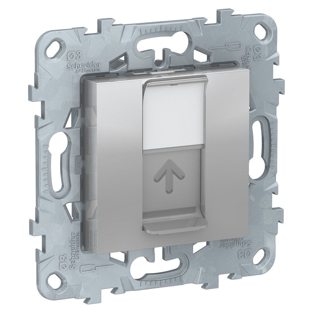 фото Панель лицевая RJ45 Keystone/Systimax Unica New алюминий SchE NU546130 от магазина Моя Электрика