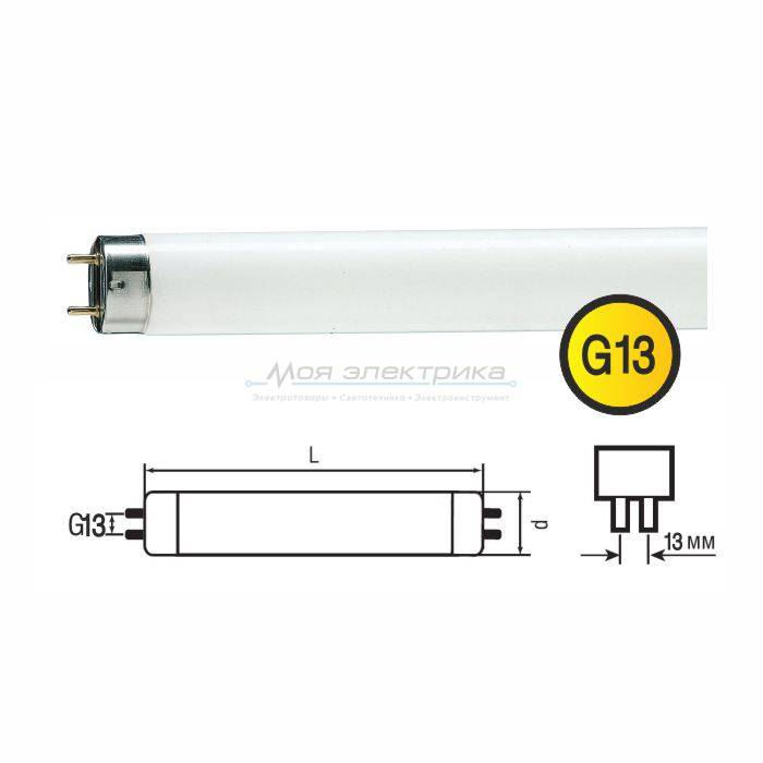 фото Лампа люминесцентная L 58W/765 G13 58Вт T8 6500К смол. Osram / Ledvance от магазина Моя Электрика