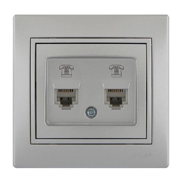 фото Розетка компьютерная 2-м СП Мира RJ45 метал. сер. Lezard 701-1010-141 от магазина Моя Электрика