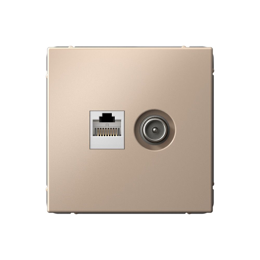 фото Механизм розетки компьютерная + телевизионная 2-м ArtGallery RJ45 + TV кат.5E песочный GAL001289 SE от магазина Моя Электрика