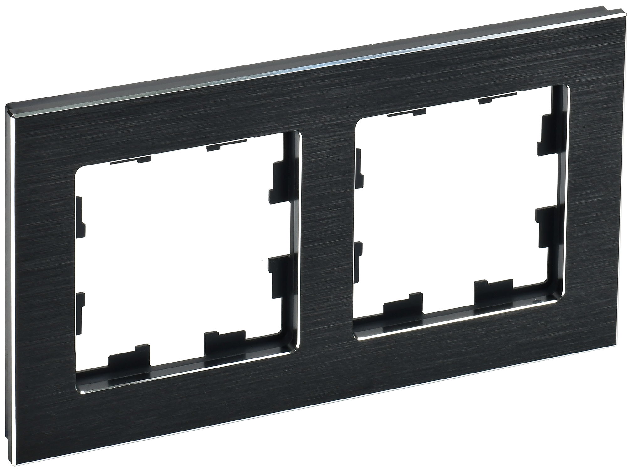 фото Рамка 2-м Brite РУ-2-1-БрЧ металл черный BR-M22-M-K02 IEK от магазина Моя Электрика