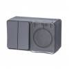 Блок ОП AtlasDesign Profi IP54 розетка с/з шторки 16A, выкл. 2-клав. 10AX антрацит ATN544074 SE