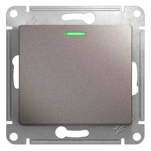 фото Механизм переключателя 1-кл. Glossa 10A платина с подсветкой сх.10а SchE GSL001263 от магазина Моя Электрика