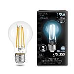 Лампа светодиодная А60 15W 1450lm 4100К Е27 102902215 Gauss Filament
