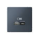 Механизм розетки USB ArtGallery тип A+C 45Вт QC PD высокоскор. ЗУ грифель GAL000729 SE