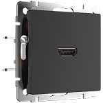 Механизм розетки HDMI СП черный матовый WL08-60-11 Werkel