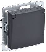 Механизм розетки Brite РСбш10-3-БрГ 16А IP20 с заземл. шторки с крышкой графит BR-R16-16-K53 IEK